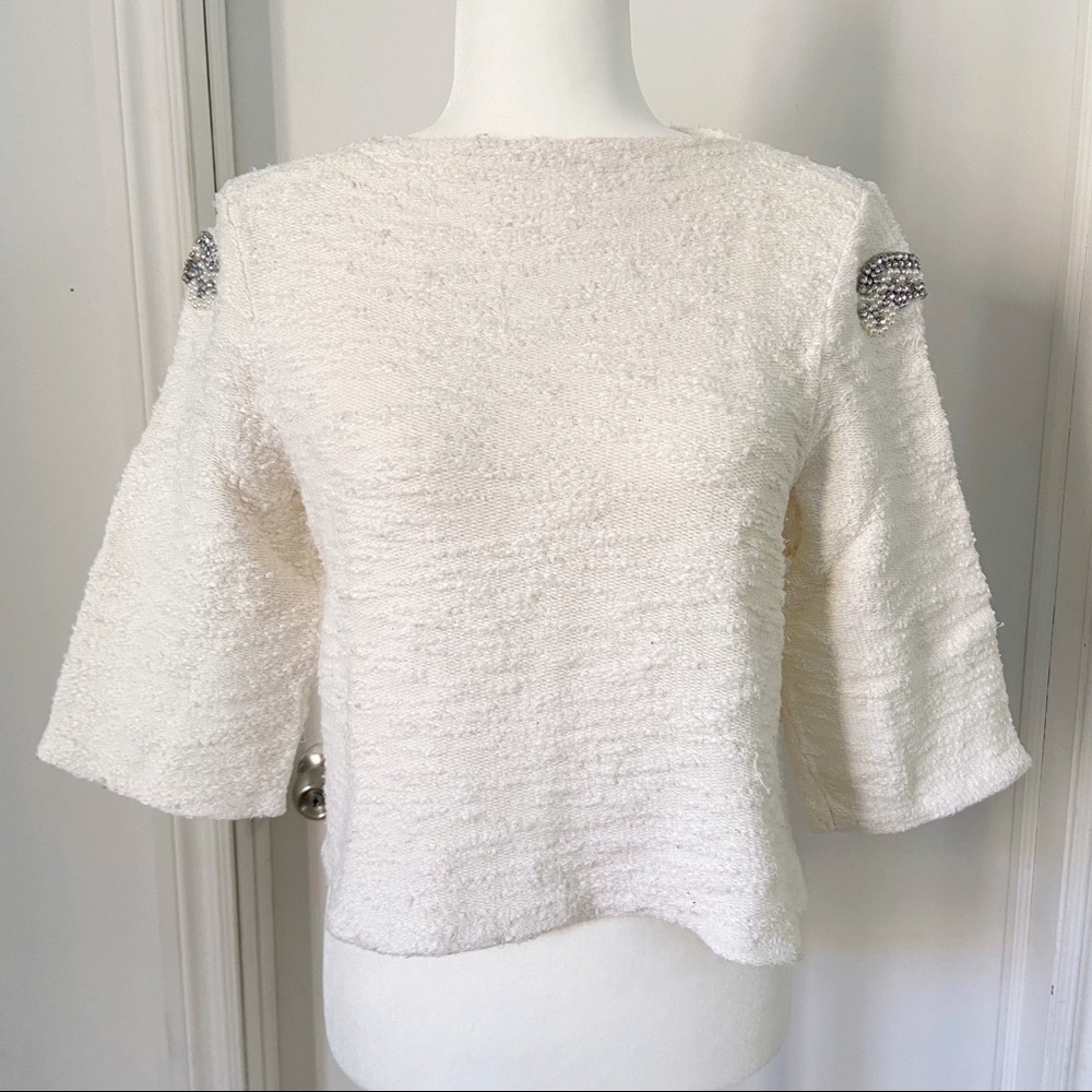 Zara Cropped Boat Neck Top